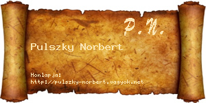 Pulszky Norbert névjegykártya
